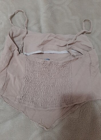 xs Beden camel Renk Askılı bluz crop üst