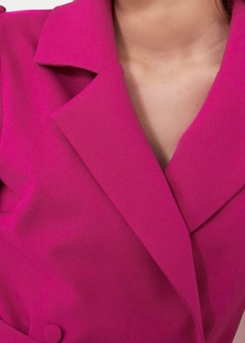 Pembe Kemerli Mini Ofis Elbisesi - Görsel 3