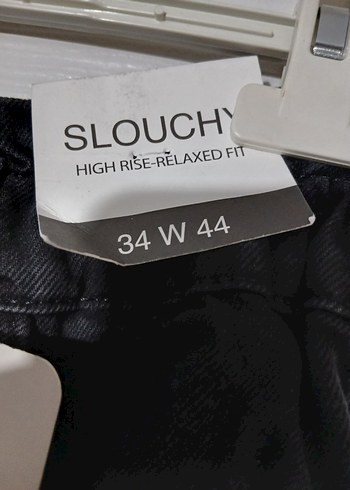 Siyah Kadın Bol kesim pantolon HİGH RİSE/RELAXED FİT - Görsel 2