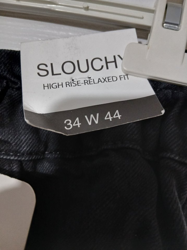 Siyah Kadın Bol kesim pantolon HİGH RİSE/RELAXED FİT - Görsel 2