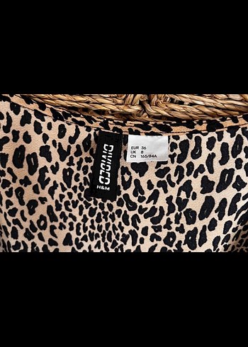 H&M H&M Leopar Desenli Uzun Kollu kısa Elbise