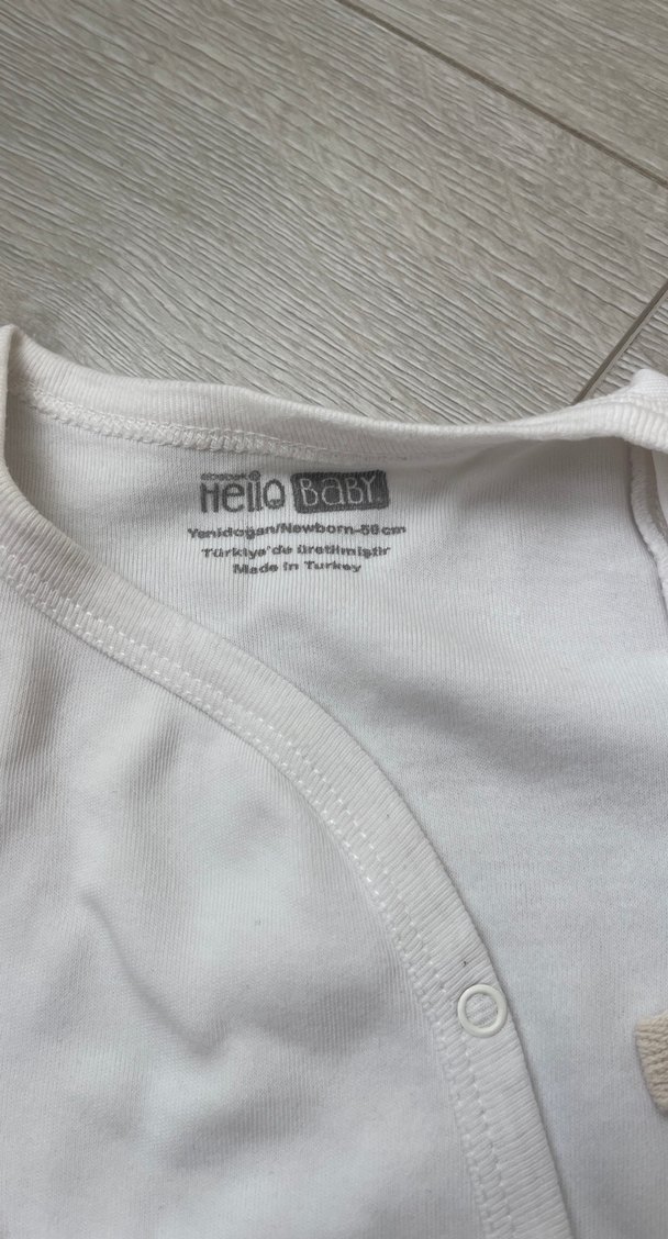 Uzun Kollu Pamuklu Bebek Body ayıcık Baskılı - Görsel 4