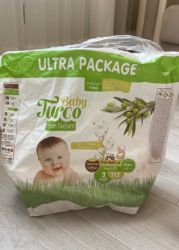 Baby Turco Bebek Bezi Midi 3 Numara içerisinde 18adet vardır