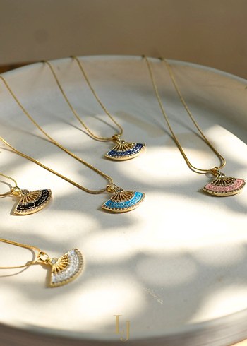 Gold&Sılver Yelpaze Kolye
Turkuaz,Pembe,Lacivert,Beyaz ve Siyah - Görsel 3