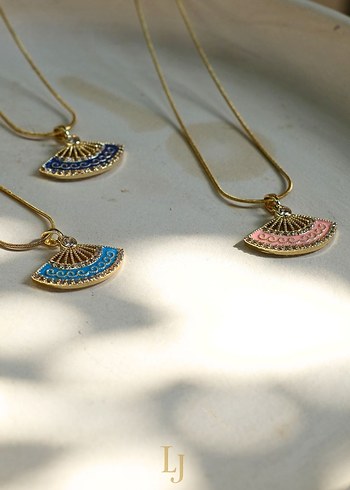 Gold&Sılver Yelpaze Kolye
Turkuaz,Pembe,Lacivert,Beyaz ve Siyah - Görsel 2