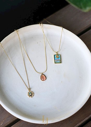 Renkli Nakışlı Mini Bohem The Sun Kadın Kolye - Görsel 2