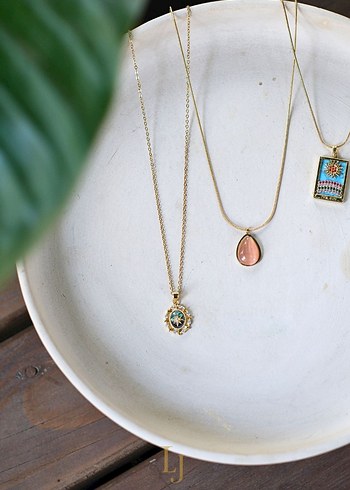 Renkli Nakışlı Mini Bohem The Sun Kadın Kolye - Görsel 3