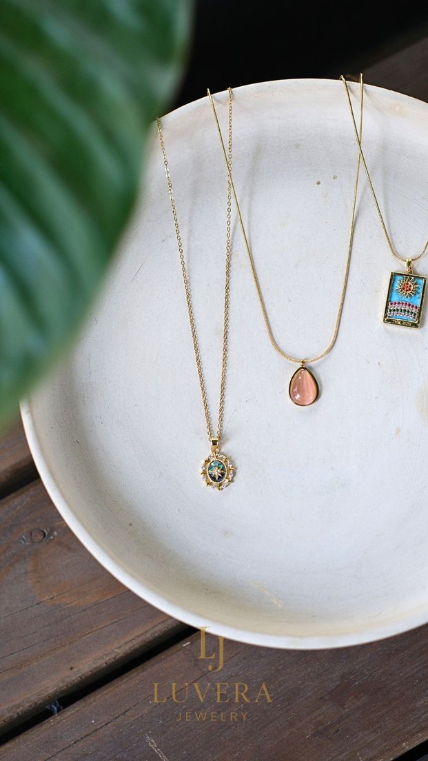 Renkli Nakışlı Mini Bohem The Sun Kadın Kolye - Görsel 3