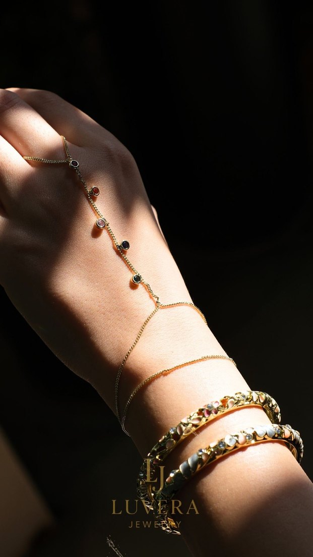 Renkli taşlı Gold&Sılver şahmeran - Görsel 2