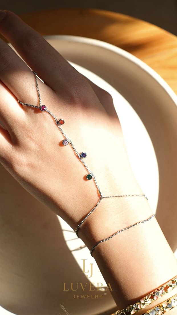 Renkli taşlı Gold&Sılver şahmeran - Görsel 5