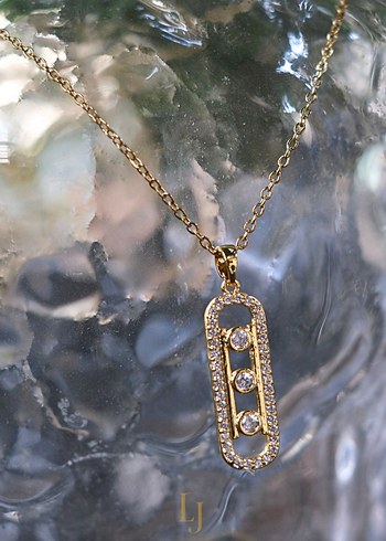 Gold&Sılver Taşlı Kadın Kolye - Görsel 2