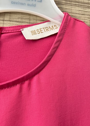 Setre Pembe Uzun Kollu Bohem Elbise