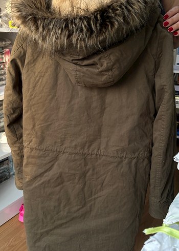 Kürk Detaylı Haki Kadın Parka - Görsel 5