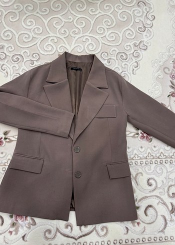 Düğmeli Bej Kadın Klasik Blazer Ceket