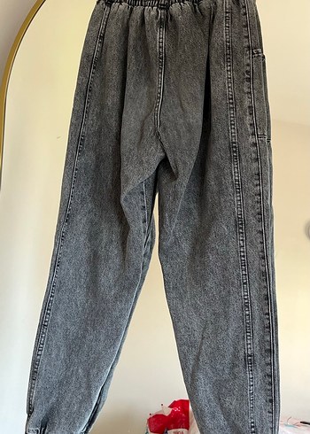 Koton Gri Kemerli Bol Kesim Midi Kot Pantolon