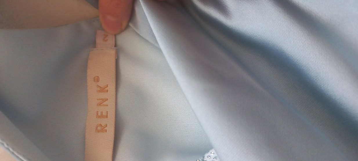 Straplez Mavi Uzun Drapeli Kadın Abiye - Görsel 3