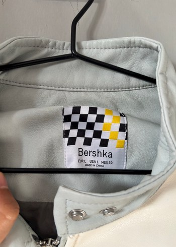 m Beden Gri Deri Kadın Motorcu Ceket
