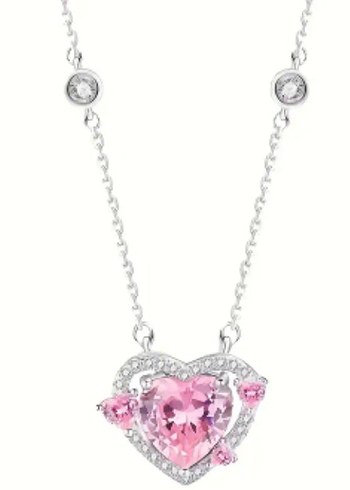 Pembe Kalp Detaylı Midi Kolye - Görsel 2