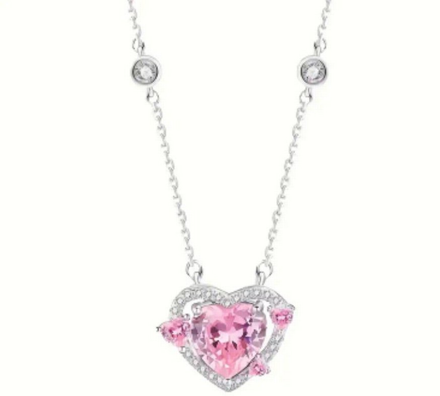 Pembe Kalp Detaylı Midi Kolye - Görsel 2