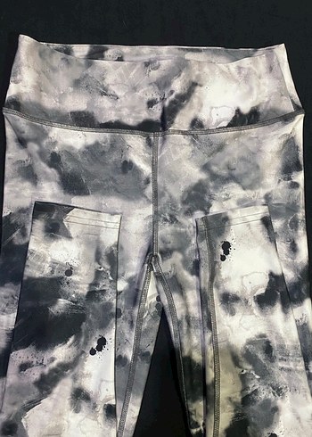 l Beden beyaz Renk Batik Desenli Spor Tayt