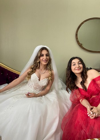 36 Beden beyaz Renk Bohem Beyaz Straplez A Kesim Uzun Gelinlik