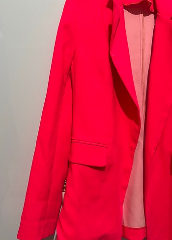 m Beden Pembe Düğmeli Kadın Blazer Ceket