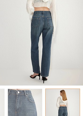 Kadın Mavi Denim Regular Fit Jean