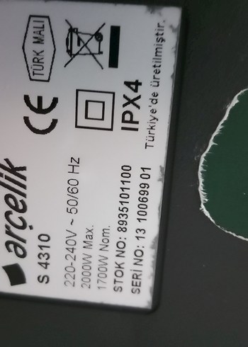 Arçelik S4310 sulu süpürge - Görsel 5