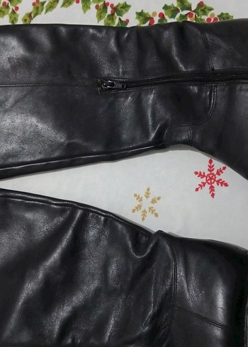 Siyah Deri Biker Dizüstü Bot - Görsel 2