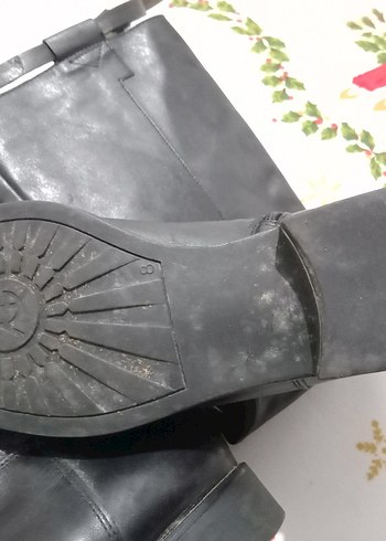 Siyah Deri Biker Dizüstü Bot - Görsel 3