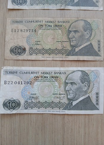 Beden Eski Türk Lirası 10 TL Banknot Seti