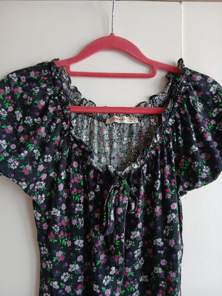 Çiçekli Bohem Midi Elbise - Görsel 2