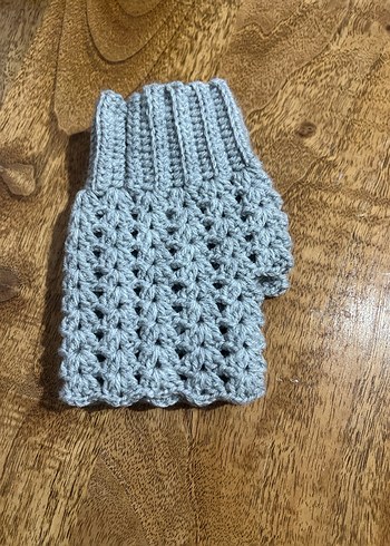 Gri Örgü Bohem Kadın Eldiveni - Görsel 3