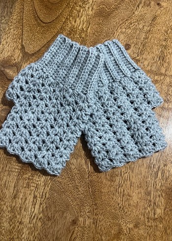 Gri Örgü Bohem Kadın Eldiveni - Görsel 2