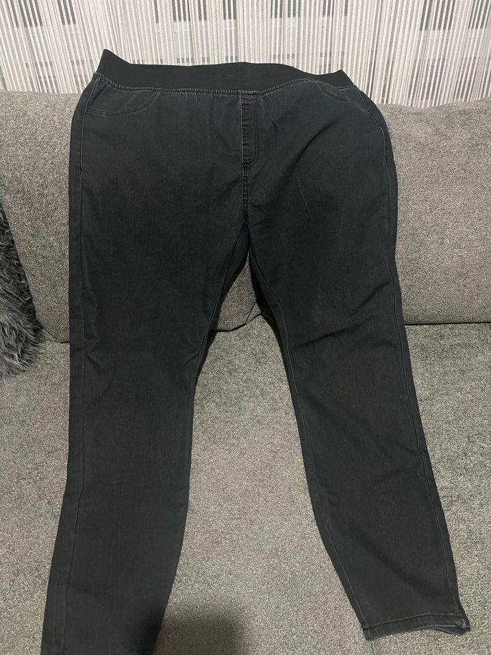 Gri Kadın Denim Kumaş Pantolon - Görsel 2