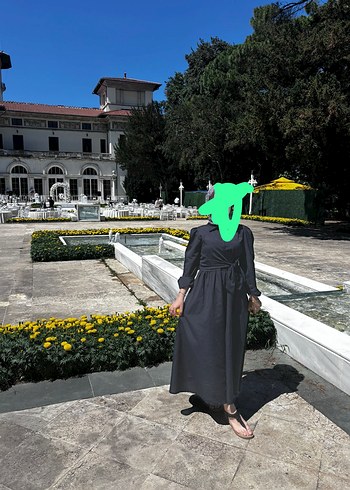 36 Beden Tesettür belden bağlamalı elbise