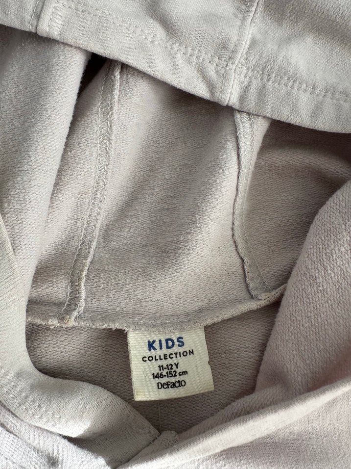 Gri Kapüşonlu erkek çocuk Sweatshirt - Görsel 2