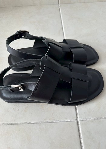 Erkek Siyah Tokalı Blok Topuklu Sandalet - Görsel 2