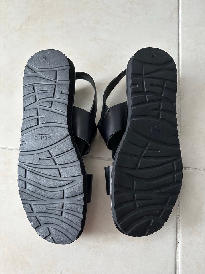 Erkek Siyah Tokalı Blok Topuklu Sandalet - Görsel 3