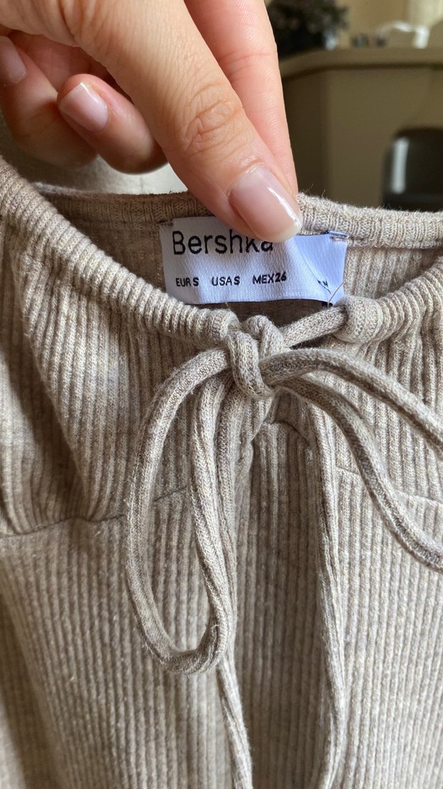 Bej pemye Midi Elbise - Görsel 2