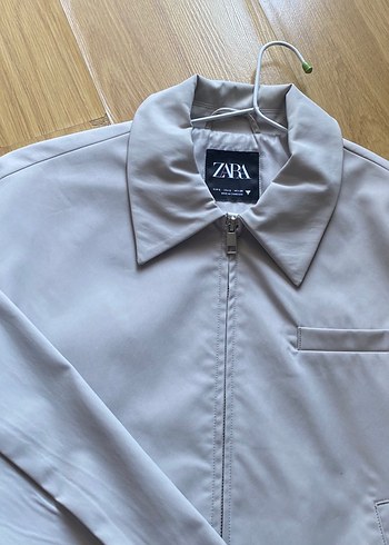 Zara Gri Kadın Ceket, Fermuarli, Uzun Kollu