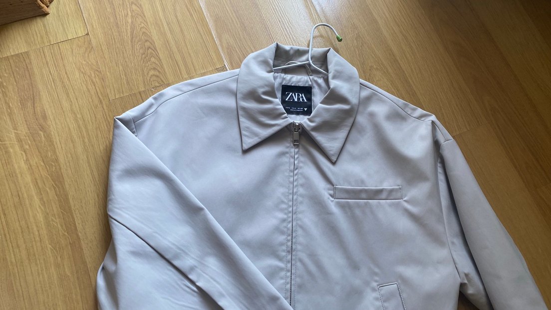 Gri Kadın Ceket, Fermuarli, Uzun Kollu - Görsel 4