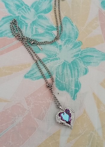 Pastel Renkli Zincir Detaylı Bohem Kolye