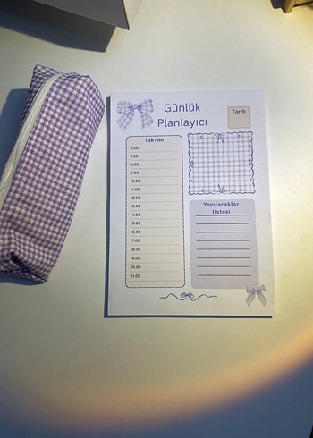Mor Pastel Günlük Planlayıcı Defter ve kalemlik - Görsel 2