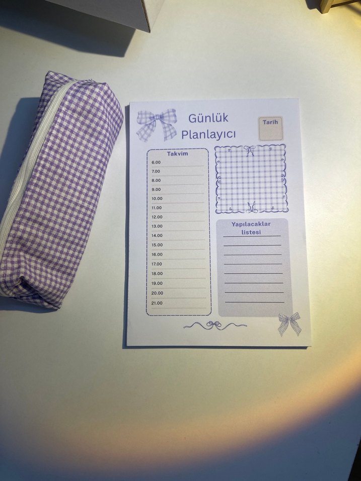 Mor Pastel Günlük Planlayıcı Defter ve kalemlik - Görsel 2