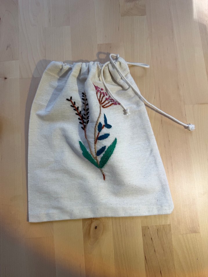 Nakışlı Bohem Keten Kese Çantalar - Görsel 3