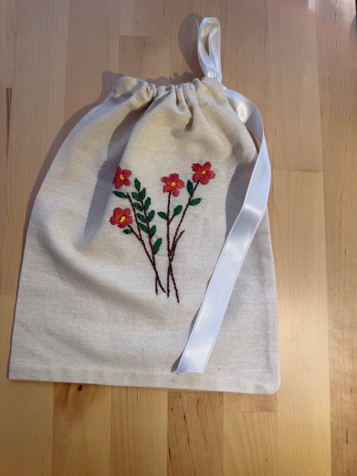 Nakışlı Bohem Keten Kese Çantalar - Görsel 2