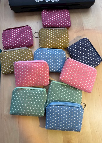 Renkli Kalp Desenli Fermuarlı Kadın Cüzdanı - Görsel 2