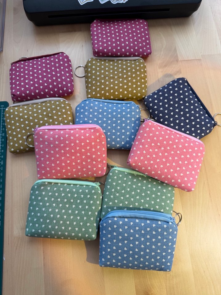 Renkli Kalp Desenli Fermuarlı Kadın Cüzdanı - Görsel 2