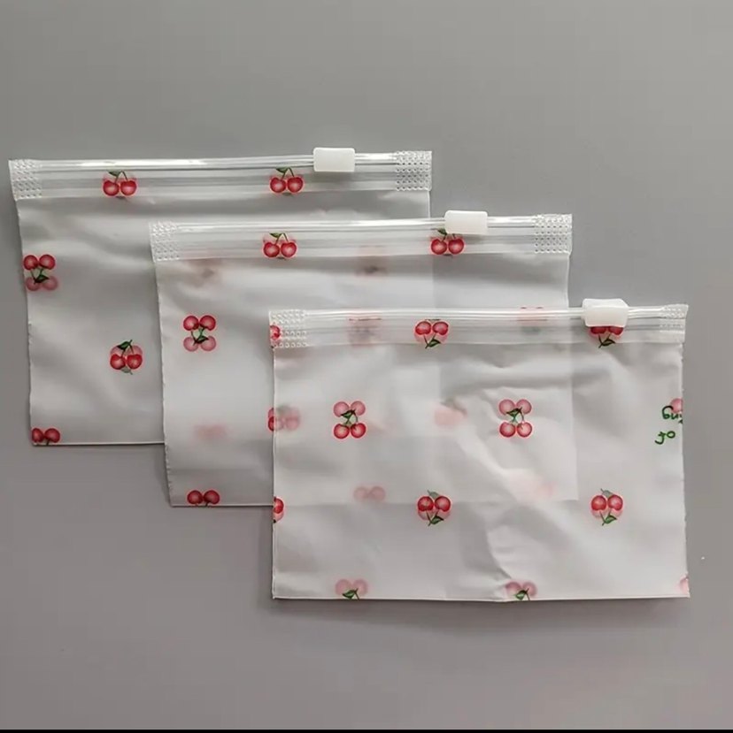 3 adet Kiraz desenli mini fermuarlı cüzdan - Görsel 4